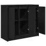 Aparador de madera de roble negro 85x34x76 cm de , Aparadores - Ref: Foro24-861626, Precio: 94,02 €, Descuento: %