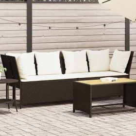 Sofá de jardín con cojines ratán sintético marrón by , Outdoor sofas - Ref: Foro24-4104123, Price: 311,37 €, Discount: %