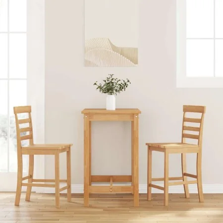 Taburetes de bar 2 uds madera maciza natural caucho de , Taburetes de cocina - Ref: Foro24-4102540, Precio: 130,35 €, Descuen...
