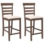Taburetes de bar con cojines 2 uds madera maciza marrón caucho de , Taburetes de cocina - Ref: Foro24-4102537, Precio: 119,94...