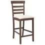 Taburetes de bar con cojines 2 uds madera maciza marrón caucho de , Taburetes de cocina - Ref: Foro24-4102537, Precio: 119,94...