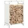 Leñero blanco 44x28x65 cm Acero laminado en frío de , Bolsas y soportes de leña - Ref: Foro24-864196, Precio: 51,87 €, Descue...