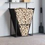 Leñero negro 69,5x35x81 cm Acero laminado en frío de , Bolsas y soportes de leña - Ref: Foro24-864177, Precio: 66,28 €, Descu...