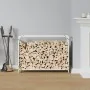 Leñero blanco 90x28x65 cm Acero laminado en frío de , Bolsas y soportes de leña - Ref: Foro24-864204, Precio: 61,19 €, Descue...