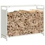Leñero blanco 90x28x65 cm Acero laminado en frío de , Bolsas y soportes de leña - Ref: Foro24-864204, Precio: 61,19 €, Descue...