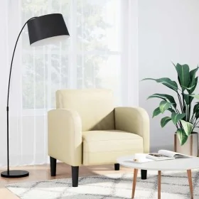 Sillón con reposabrazos color crema 54 cm cuero sintética de , Sillones - Ref: Foro24-4100530, Precio: 123,71 €, Descuento: %
