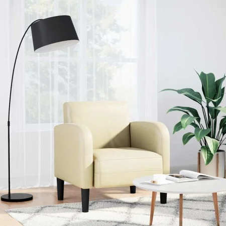 Sillón con reposabrazos color crema 54 cm cuero sintética de , Sillones - Ref: Foro24-4100530, Precio: 123,71 €, Descuento: %
