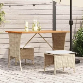 Set comedor de jardín 3 pzas con cojines ratán sintético beige von , Gartensets - Ref: Foro24-4104137, Preis: 193,16 €, Rabat...