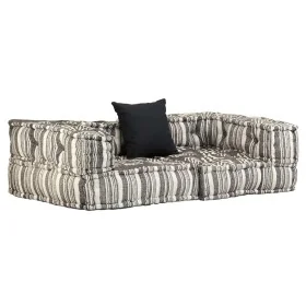Puf modular de 2 plazas de tela de rayas grises de , Cojines para sillas y sofás - Ref: Foro24-244988, Precio: 170,51 €, Desc...
