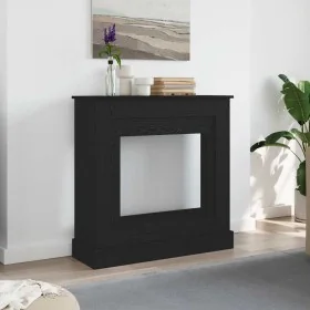 Borde de chimenea roble negro 90x30x90 cm madera ingeniería de , Accesorios para hornos de leña y chimeneas - Ref: Foro24-865...