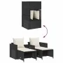 Set de muebles de jardín 5 pzas y cojines apilables negro by , Outdoor sofas - Ref: Foro24-4104163, Price: 256,82 €, Discount: %