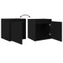 Mesillas de noche de pared 2 uds. Color negro 38x34x40 cm de , Mesitas de noche - Ref: Foro24-861232, Precio: 68,05 €, Descue...