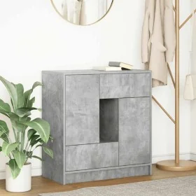 Aparador con cajones y puertas gris hormigón 70,5x34x74,5 cm de , Aparadores - Ref: Foro24-861844, Precio: 98,69 €, Descuento: %