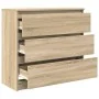 Aparador de roble Sonoma 80x35x76 cm de madera de ingeniería de , Aparadores - Ref: Foro24-861735, Precio: 96,57 €, Descuento: %