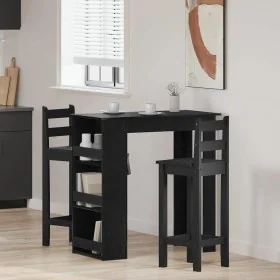 Mesa bar con estante almacenaje roble negro 102x50x103,5 cm de , Mesas de cocina y de comedor - Ref: Foro24-862079, Precio: 9...