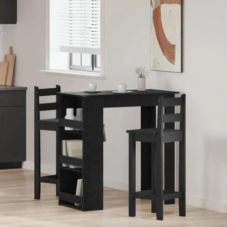 Mesa bar con estante almacenaje roble negro 102x50x103,5 cm de , Mesas de cocina y de comedor - Ref: Foro24-862079, Precio: 9...