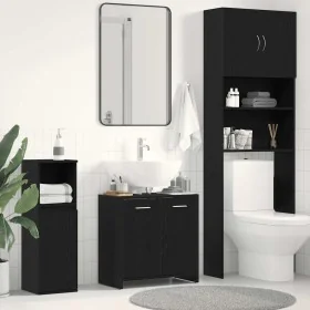 Mueble de baño para lavabo de madera de roble negro 60x33x60 cm de , Muebles de baño - Ref: Foro24-862013, Precio: 50,25 €, D...