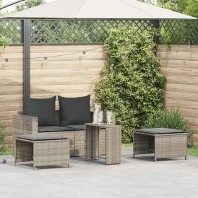 Set de muebles de jardín 5 pzas y cojines apilables gris claro by , Outdoor sofas - Ref: Foro24-4104168, Price: 265,56 €, Dis...