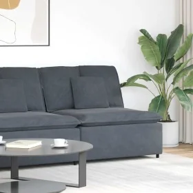Sofá modular con módulo central y cojines gris oscuro 100 cm de , Unidades para sofás seccionales - Ref: Foro24-4104430, Prec...