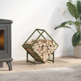 Leñero verde oliva 50x25x50 cm Acero laminado en frío de , Bolsas y soportes de leña - Ref: Foro24-864278, Precio: 31,46 €, D...