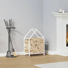Leñero blanco 40x25x60 cm Acero laminado en frío de , Bolsas y soportes de leña - Ref: Foro24-864292, Precio: 32,62 €, Descue...
