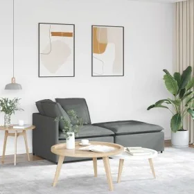 Sofá modular con reposapiés y cojines de tela gris oscuro de , Unidades para sofás seccionales - Ref: Foro24-3321208, Precio:...