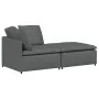 Sofá modular con reposapiés y cojines de tela gris oscuro by , Unidades para sofás seccionales - Ref: Foro24-3321208, Price: ...