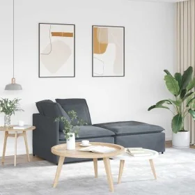 Sofá modular con reposapiés y cojines en terciopelo gris oscuro de , Unidades para sofás seccionales - Ref: Foro24-3321220, P...