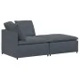 Sofá modular con reposapiés y cojines en terciopelo gris oscuro de , Unidades para sofás seccionales - Ref: Foro24-3321220, P...
