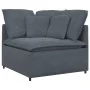 Sofá modular con reposapiés y cojines en terciopelo gris oscuro de , Unidades para sofás seccionales - Ref: Foro24-3321220, P...