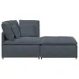 Sofá modular con reposapiés y cojines en terciopelo gris oscuro de , Unidades para sofás seccionales - Ref: Foro24-3321220, P...