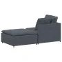 Sofá modular con reposapiés y cojines en terciopelo gris oscuro de , Unidades para sofás seccionales - Ref: Foro24-3321220, P...