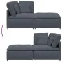 Sofá modular con reposapiés y cojines en terciopelo gris oscuro de , Unidades para sofás seccionales - Ref: Foro24-3321220, P...