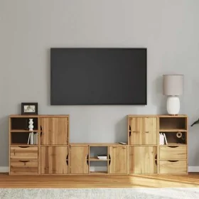 Muebles de TV 5 uds. con almacenaje "ODDA" madera maciza pino de , Muebles TV - Ref: Foro24-3365374, Precio: 272,06 €, Descue...