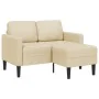 Sofá de 2 plazas con chaise longue en forma L tela crema 125 cm de , Sofás - Ref: Foro24-4107065, Precio: 217,33 €, Descuento: %