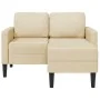 Sofá de 2 plazas con chaise longue en forma L tela crema 125 cm de , Sofás - Ref: Foro24-4107065, Precio: 217,33 €, Descuento: %