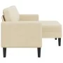 Sofá de 2 plazas con chaise longue en forma L tela crema 125 cm de , Sofás - Ref: Foro24-4107065, Precio: 217,33 €, Descuento: %