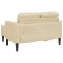 Sofá de 2 plazas con chaise longue en forma L tela crema 125 cm de , Sofás - Ref: Foro24-4107065, Precio: 217,33 €, Descuento: %
