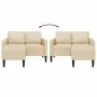 Sofá de 2 plazas con chaise longue en forma L tela crema 125 cm de , Sofás - Ref: Foro24-4107065, Precio: 217,33 €, Descuento: %