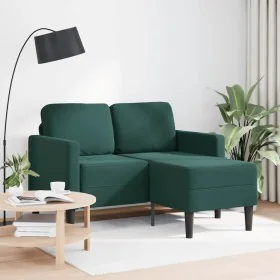 Sofá de 2 plazas con chaise longue forma L verde oscuro 125 cm de , Sofás - Ref: Foro24-4107071, Precio: 281,89 €, Descuento: %