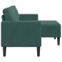 Sofá de 2 plazas con chaise longue forma L verde oscuro 125 cm de , Sofás - Ref: Foro24-4107071, Precio: 281,89 €, Descuento: %