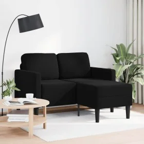 Sofá de 2 plazas con chaise longue en forma de L negro 125 cm de , Sofás - Ref: Foro24-4107073, Precio: 252,70 €, Descuento: %