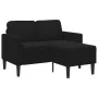 Sofá de 2 plazas con chaise longue en forma de L negro 125 cm de , Sofás - Ref: Foro24-4107073, Precio: 252,70 €, Descuento: %