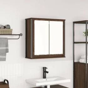 Mueble de baño de pared con espejo roble marrón 60x21x60 cm de , Tocadores de baño - Ref: Foro24-861901, Precio: 67,45 €, Des...