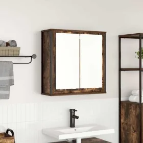 Mueble de baño de pared con espejo roble ahumado 60x21x60 cm de , Tocadores de baño - Ref: Foro24-861899, Precio: 65,64 €, De...