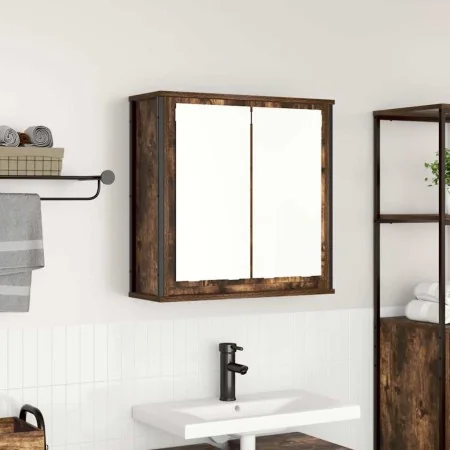 Mueble de baño de pared con espejo roble ahumado 60x21x60 cm de , Tocadores de baño - Ref: Foro24-861899, Precio: 65,64 €, De...
