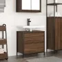 Mueble de baño con lavabo y cajones roble marrón 60x34,5x60 cm de , Tocadores de baño - Ref: Foro24-861886, Precio: 66,44 €, ...
