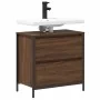 Mueble de baño con lavabo y cajones roble marrón 60x34,5x60 cm de , Tocadores de baño - Ref: Foro24-861886, Precio: 66,44 €, ...