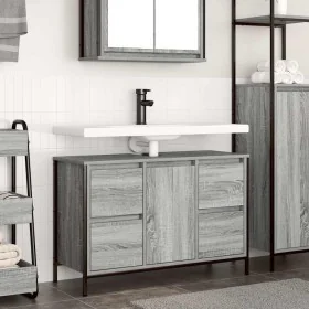 Mueble de lavabo con cajones gris Sonoma 90x34,5x60 cm de , Tocadores de baño - Ref: Foro24-861890, Precio: 98,91 €, Descuent...