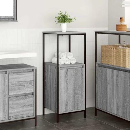 Mueble de baño con estantes gris Sonoma 36x35x95 cm de , Tocadores de baño - Ref: Foro24-861915, Precio: 51,81 €, Descuento: %